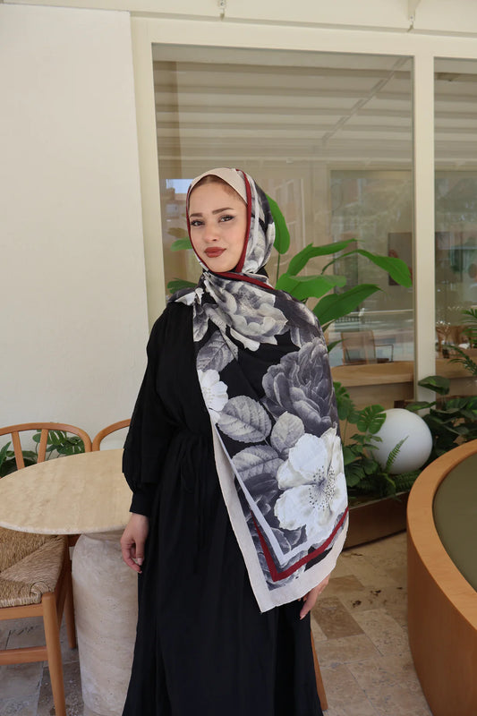 Bambu Çiçekli şal