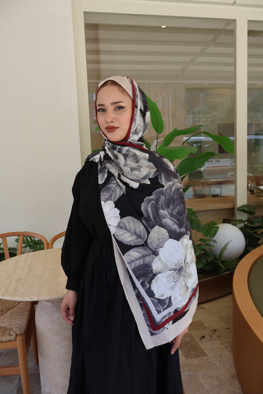 Bambu Çiçekli şal